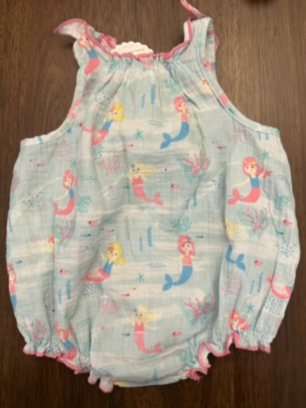 NWT Mud Pie Baby Girl Mermaid Print Bubble Romper 6-9M - Picture 4 of 4